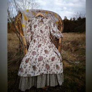 Vintage 70s Prairie Dress Montgomery Ward